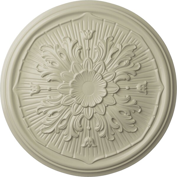 Ekena Millwork Luton Ceiling Medallion (Fits Canopies up to 1 1/8"), Hand-Painted Clear Yellow, 15 3/4"OD x 5/8"P CM16LUCYF - main